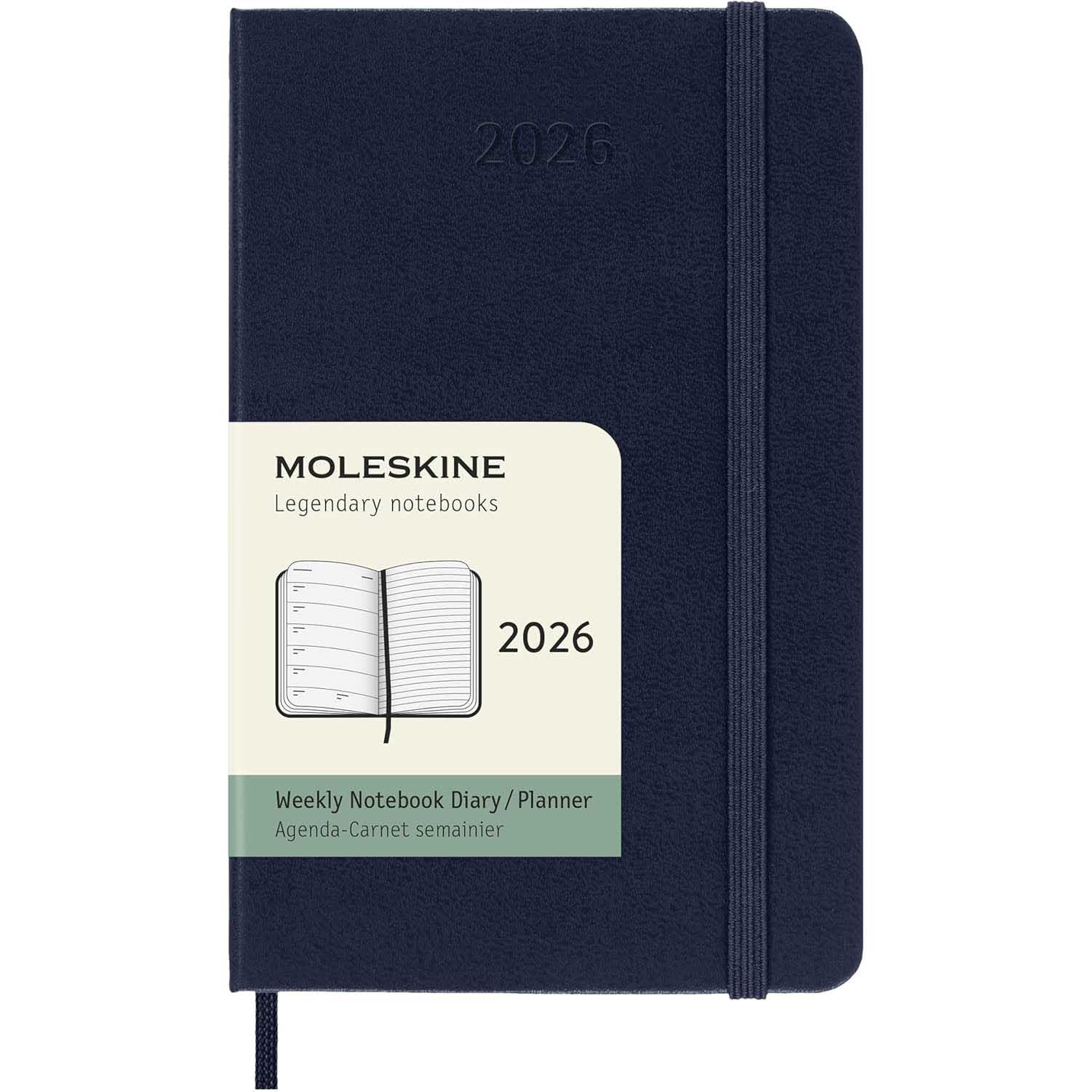 Moleskine Diary 12 Month Weekly + Notes HC Pocket Sapphire Blue 2026